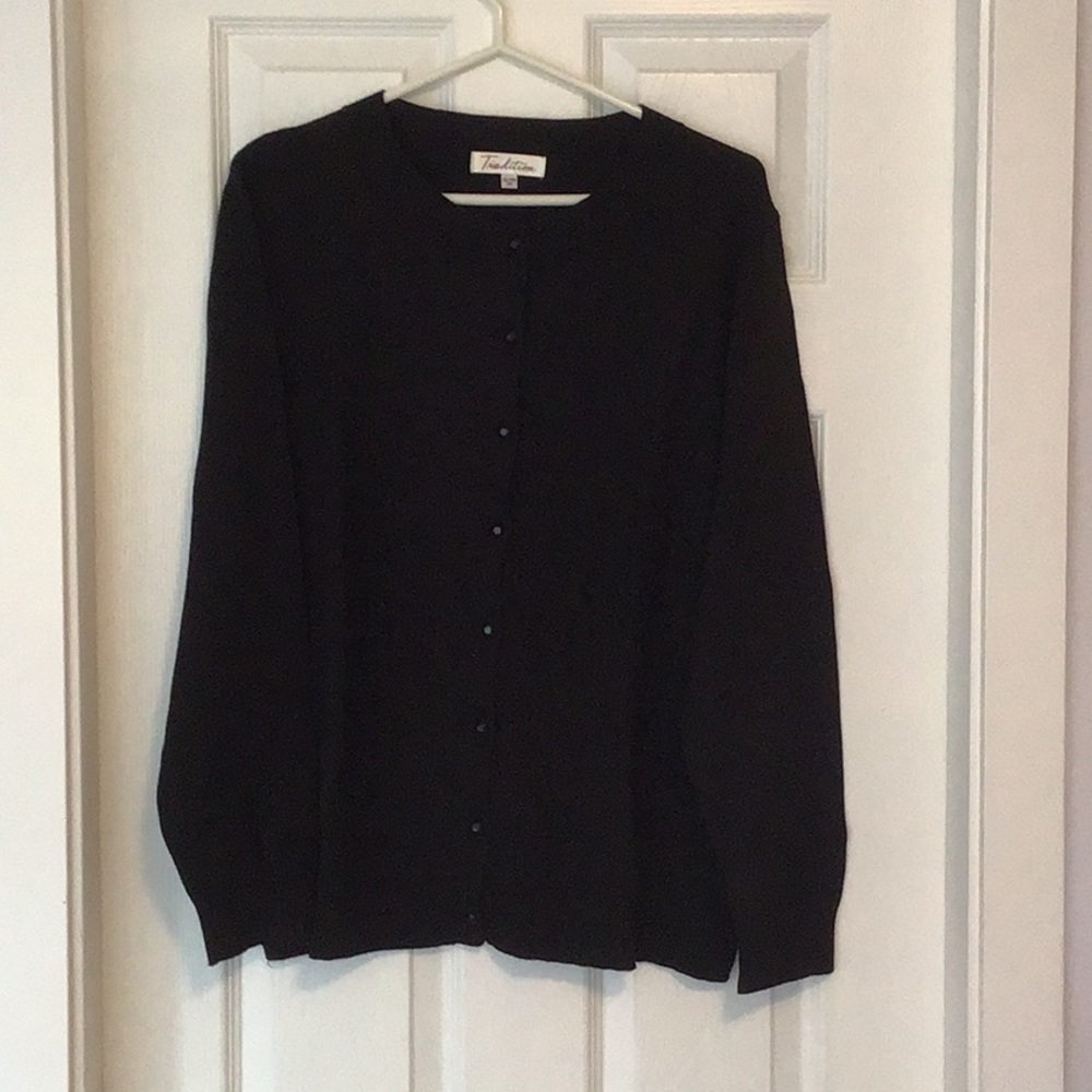 Tradition ladies black cardigan, NWOT, size XL